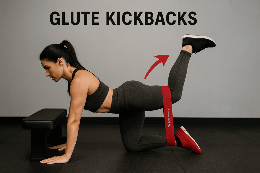 Glute kickback con banda de poder