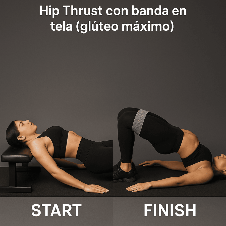 Hip thrust con banda para glúteos